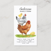 Waterverf Kippen Moderne Boerderij Verse eieren Visitekaartje (Voorkant)