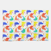 Waterverf kippen regenboog kleuren theedoek (Horizontaal)