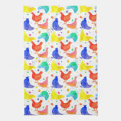 Waterverf kippen regenboog kleuren theedoek (Verticaal)