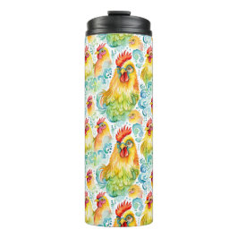Waterverf Kippen Thermosbeker