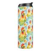 Waterverf Kippen Thermosbeker (Gedraaid links)