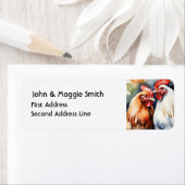 Waterverf kippenren haan Boerderij vogeleieren Etiket (Insitu)