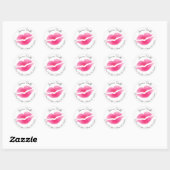 Waterverf Kiss Adreslabel Ronde Sticker (Vel)