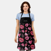 Waterverf Kisses en harten, gemonogd Schort (Gedragen)