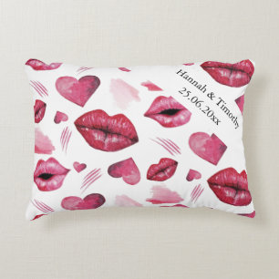 Waterverf Kisses en Hearts Pattern Accent Kussen