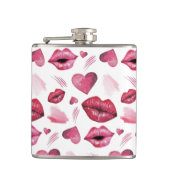 Waterverf Kisses en Hearts Pattern Heupfles (Voorkant)