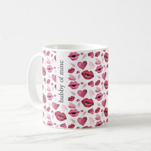 Waterverf Kisses en Hearts Pattern Koffiemok