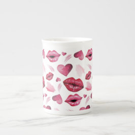 Waterverf Kisses en Hearts Pattern Porselein Kop
