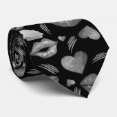 Waterverf Kisses en Hearts Pattern Stropdas (Opgerold)