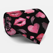 Waterverf Kisses en Hearts Pattern Stropdas (Opgerold)