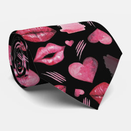 Waterverf Kisses en Hearts Pattern Stropdas