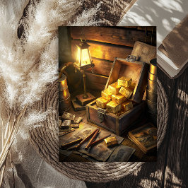 Waterverf kist van goudstaven western tissuepapier