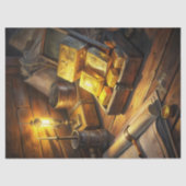 Waterverf  kist van goudstaven Wild West Tissuepapier (Voorkant)