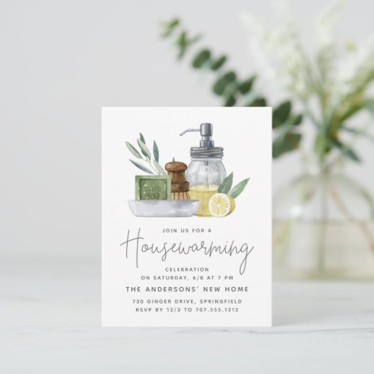 Waterverf Kitchen Housewarming Party Petite size Kaart (Staand voorkant)