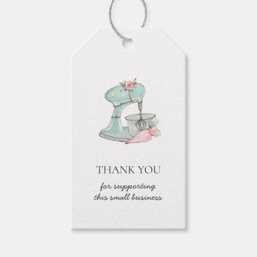 Waterverf Kitchen mixer bakkerij Dank u Gift Label Cadeaulabel (Voorkant)