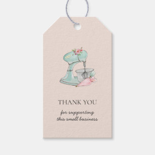 Waterverf Kitchen mixer bakkerij Hartelijk dank Cadeaulabel