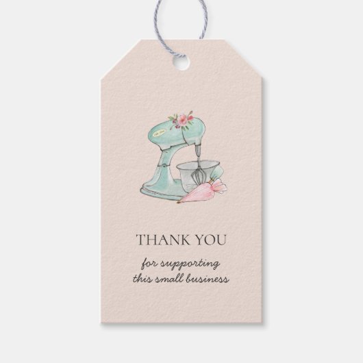 Waterverf Kitchen mixer bakkerij Hartelijk dank Cadeaulabel (Voorkant)