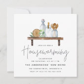 Waterverf Kitchen Shelf Housewarming Party Kaart (Voorkant)