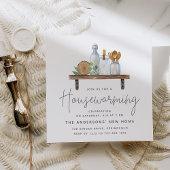 Waterverf Kitchen Shelf Housewarming Party Kaart