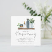 Waterverf Kitchen Shelf Housewarming Party Kaart (Staand voorkant)