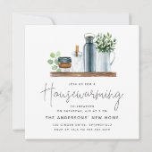 Waterverf Kitchen Shelf Housewarming Party Kaart (Voorkant)