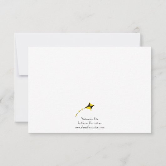Waterverf Kite Sorority Note Kaart (Achterkant)