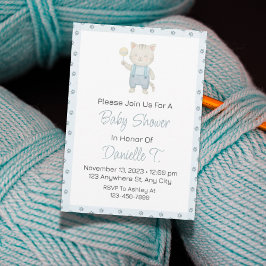 Waterverf Kitten Baby shower Uitnodiging voor Jong