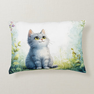 Waterverf Kitten Decoratief Kussen - Schattige en 