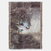 Waterverf Kitten Deken (Voorkant Verticaal)