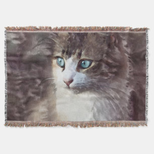 Waterverf Kitten Deken