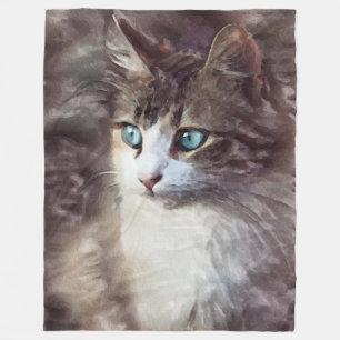 Waterverf Kitten Fleece Deken