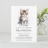 Waterverf Kitten Genderneutraal Baby shower Kaart (Staand voorkant)