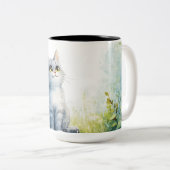 Waterverf Kitten Koffie Mok – Schattigee Cat Lover (Voorkant rechts)