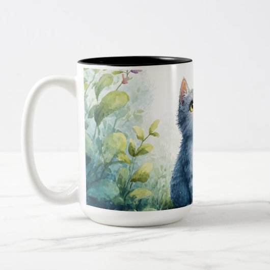Waterverf Kitten Koffie Mok – Schattigee Cat Lover (Links)
