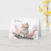 Waterverf kitten krijgen snel goed kaart (Gele Bloem)