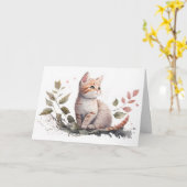 Waterverf kitten krijgen snel goed kaart (Gele Bloem)