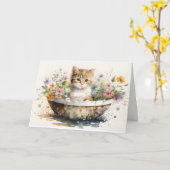 Waterverf kitten krijgen snel goed kaart (Gele Bloem)