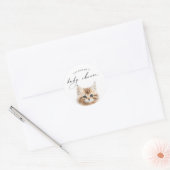 Waterverf Kitten | Schattigee kat Baby shower guns Ronde Sticker (Envelop)