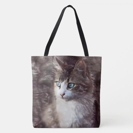 Waterverf Kitten Tote Bag (Voorkant)