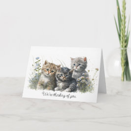 Waterverf Kittens Denken aan jou Kaart