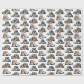 Waterverf kittens in dekens cadeaupapier (Vlak)