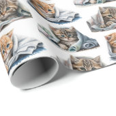 Waterverf kittens in dekens cadeaupapier (Rol Hoek)