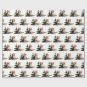 Waterverf kittens met kerstversiering cadeaupapier (Vlak)