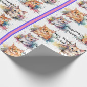 Waterverf Kittens Naam kind Verjaardagscadeau Cadeaupapier (Hoek)