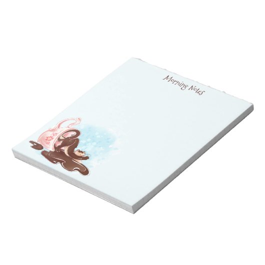 Waterverf Kitty Cat en Coffee Notitieblok (Linkerzijde)