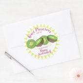 Waterverf kiwi gesneden fruit gepersonaliseerd inb ronde sticker (Envelop)