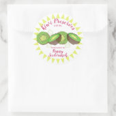 Waterverf kiwi gesneden fruit gepersonaliseerd inb ronde sticker (Tas)