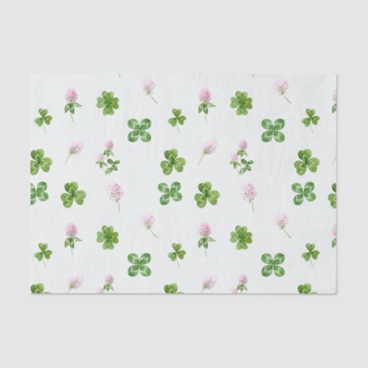 Waterverf klap bladeren en bloemen Bleek groen Tissuepapier (Voorkant)