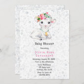 Waterverf klaplamp met Florals Baby shower Kaart (Voorkant / Achterkant)