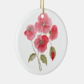 Waterverf klaproos bloem keramisch ornament (Rechts)